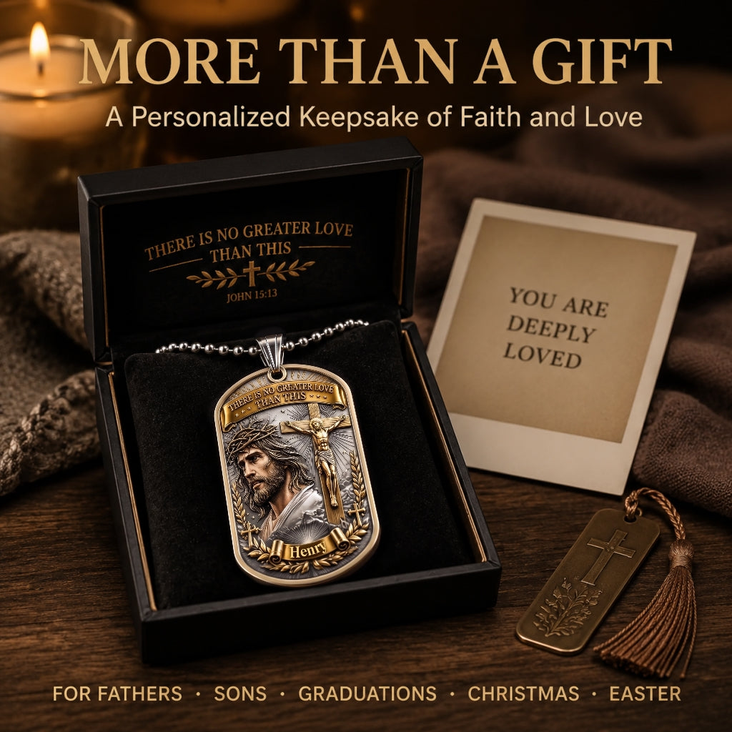 Personalized Reversible Faith Dog Tag Necklace – Wear the Complete Story of Sacrifice & Victory