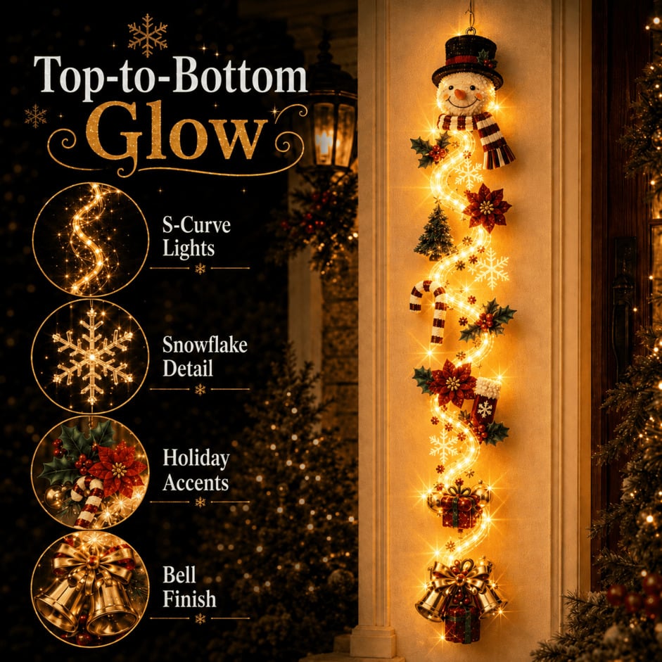 ⏳ Last day! 49% OFF – 🎄✨🎅MerryCascade™ Glowing Christmas Door Hanger