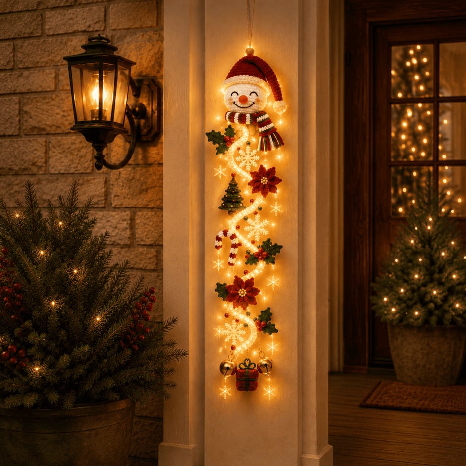 ⏳ Last day! 49% OFF – 🎄✨🎅MerryCascade™ Glowing Christmas Door Hanger