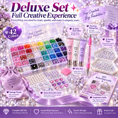 💎Ultimate Crystal Bedazzling Kit✨ – Multi-Color Flatback Rhinestones & DIY Tools