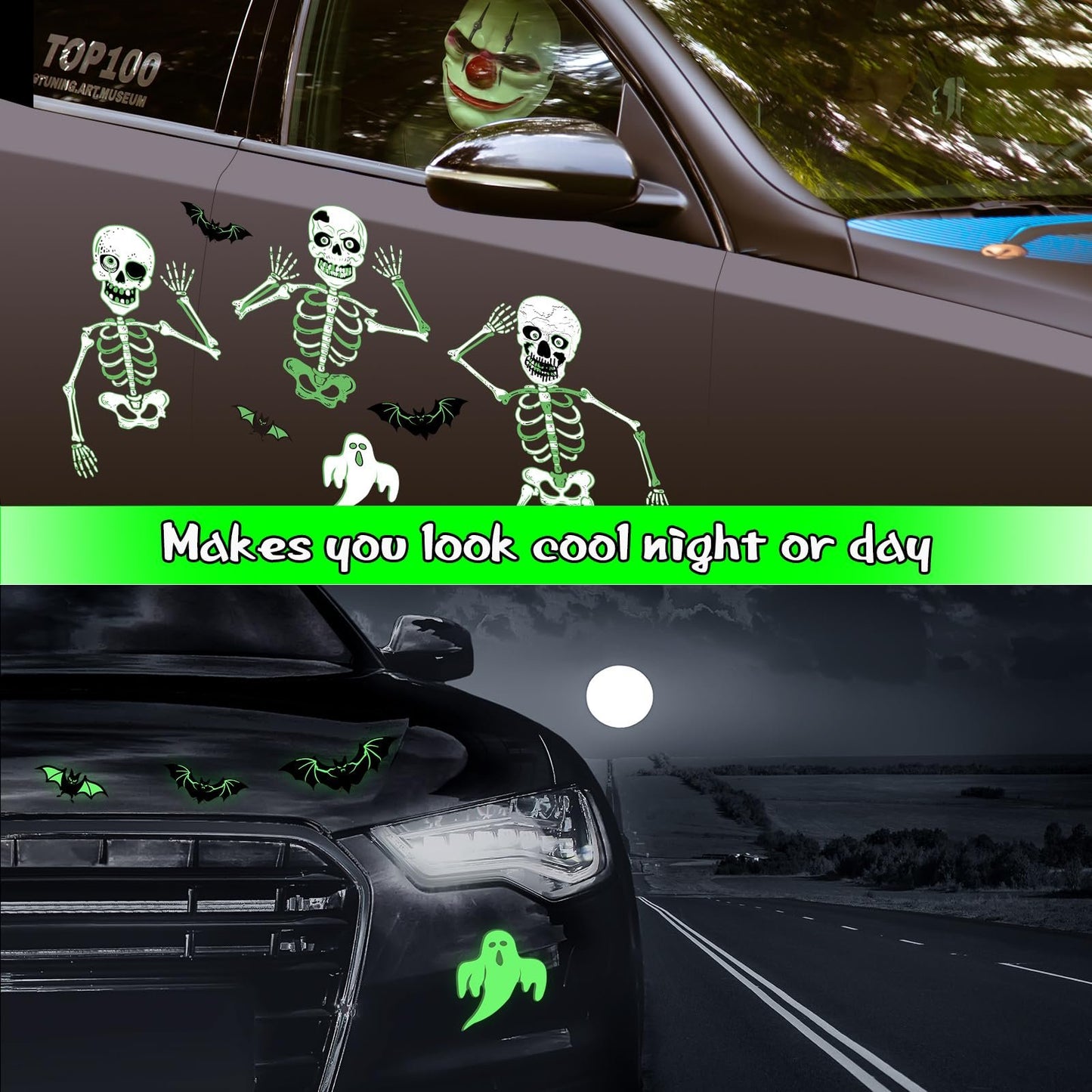 🎃 Luminous Halloween Magnetic Decor Set for Cars & Garage Doors 👻✨
