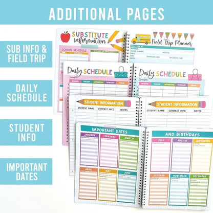 🍎 Undated Teacher Planner 2026–2027 | Weekly & Monthly Classroom Organizer for Lesson Planning, Scheduling & Teacher Productivity