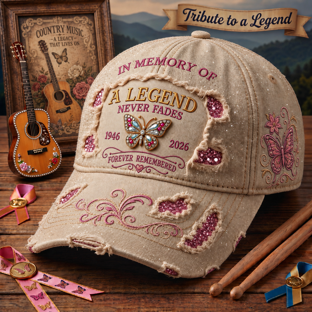 🦋✨Legacy Butterfly Tribute Cap | ❤️ A Timeless Keepsake Full of Memories