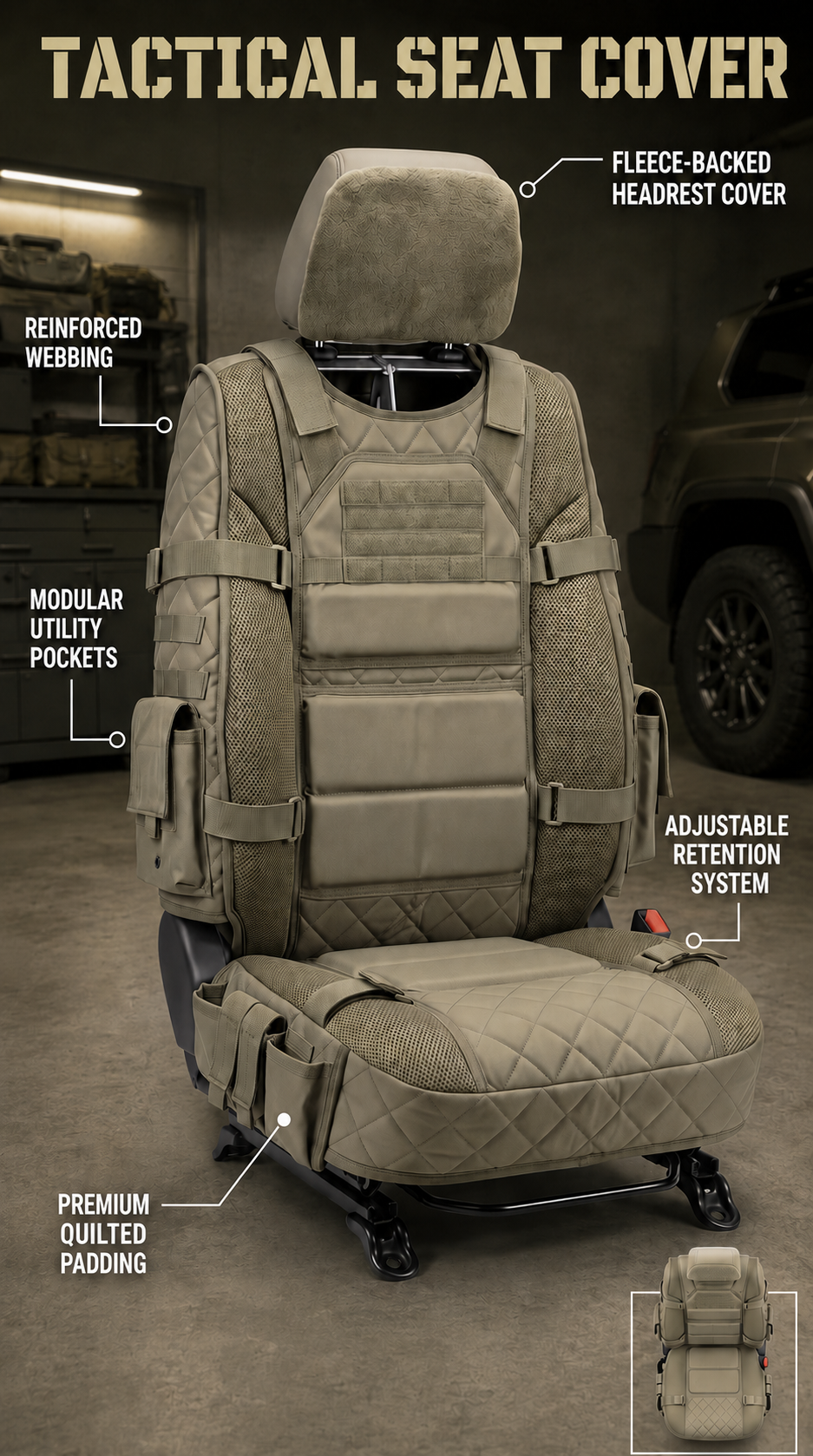 🚙Rugged Truck Seat Cover – Tactical Storage, Seat Protection & All‑Day Comfort - FREE SHIPPING