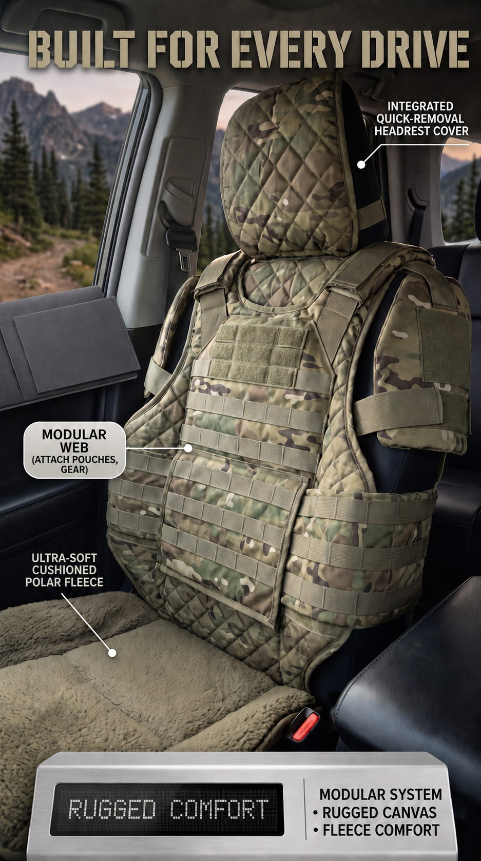 🚙Rugged Truck Seat Cover – Tactical Storage, Seat Protection & All‑Day Comfort - FREE SHIPPING