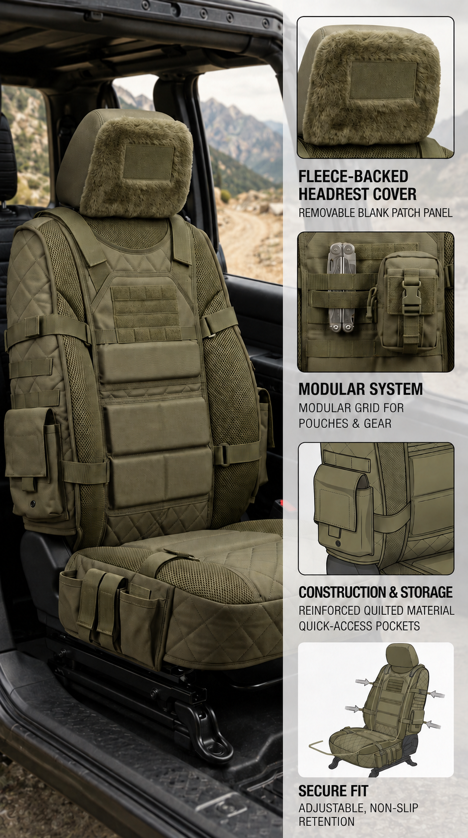 🚙Rugged Truck Seat Cover – Tactical Storage, Seat Protection & All‑Day Comfort - FREE SHIPPING