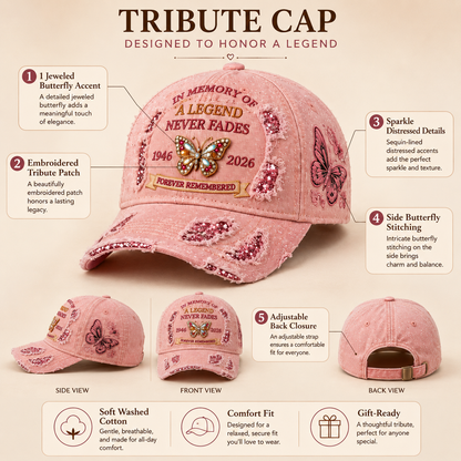 🦋✨Legacy Butterfly Tribute Cap | ❤️ A Timeless Keepsake Full of Memories