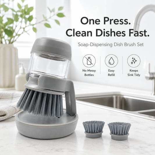 🔥 LAST DAY 49% OFF -🧽Soap Dispenser with Dish Brush and Storage Bracket
