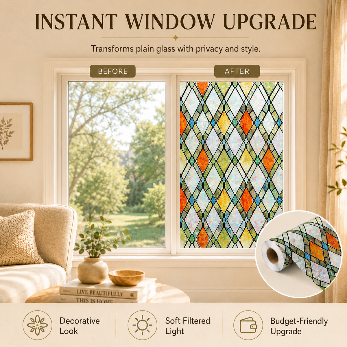 🔥 Limited Time 49% OFF - 🌈 Decorative Window Film | Turn Any Window Into Stunning Stained Glass Art