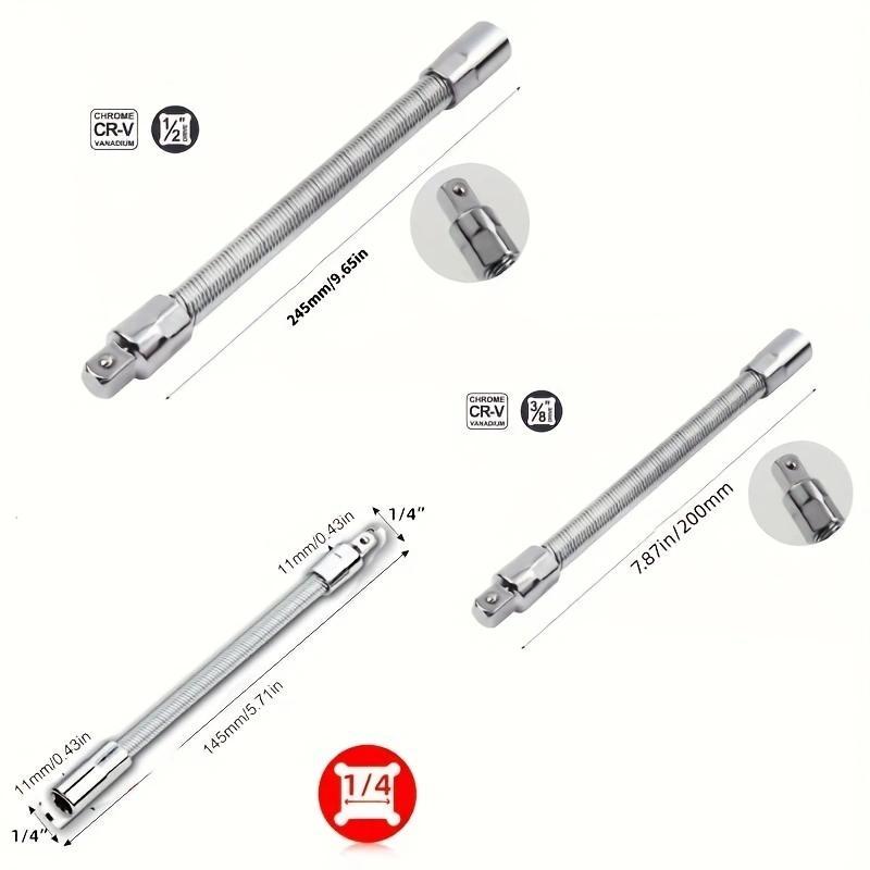 🔧👨‍🔧Flexible Socket Extension Rod, Bendable Wrench Extender for Auto Mechanics