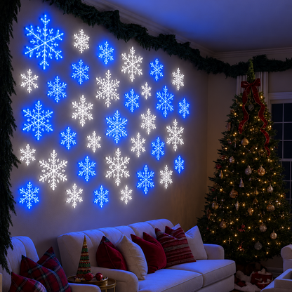 ❄️LED Snowflake Wall Light Set – Magical Winter Wall Decor