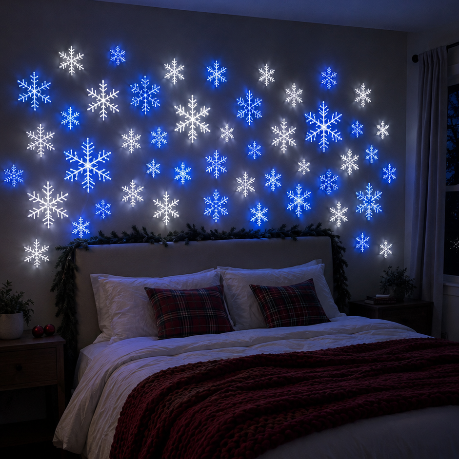 ❄️LED Snowflake Wall Light Set – Magical Winter Wall Decor