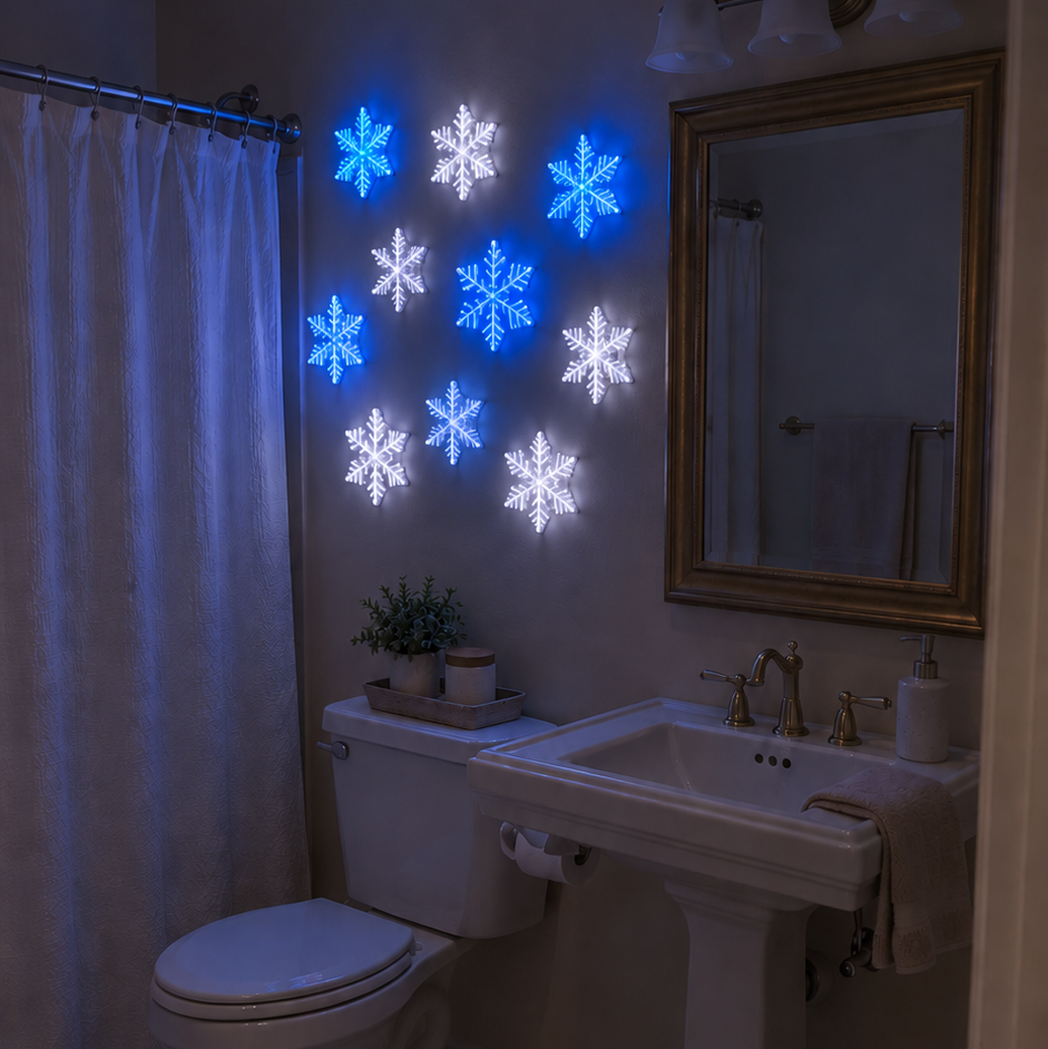 ❄️LED Snowflake Wall Light Set – Magical Winter Wall Decor