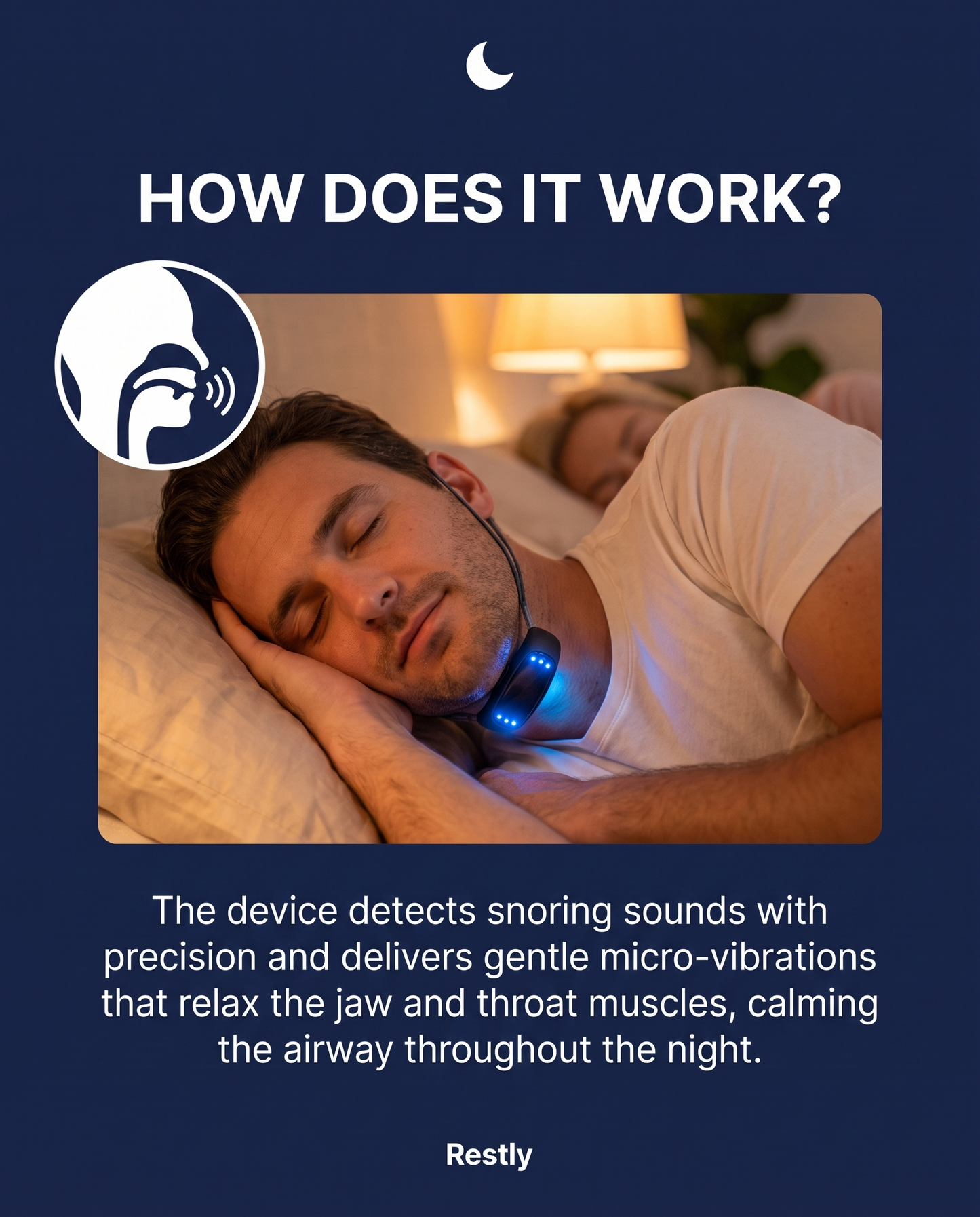 Smart Snore-Response Sleep Device – Gentle Vibration Night Support