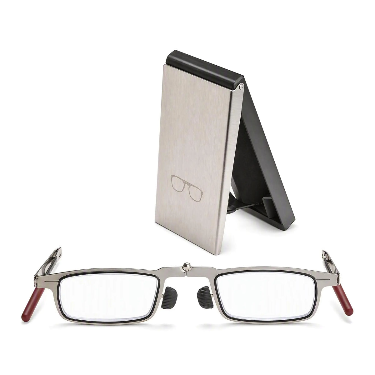Ultra-Slim Foldable Reading Glasses – Pocket Readers with Phone-Attachable Metal Case