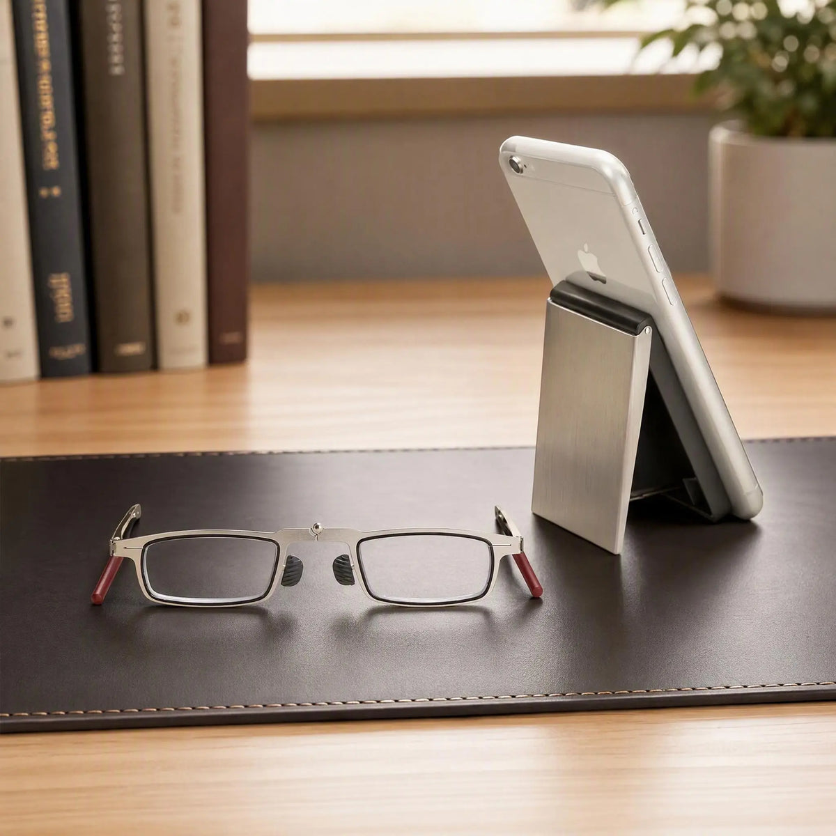 Ultra-Slim Foldable Reading Glasses – Pocket Readers with Phone-Attachable Metal Case