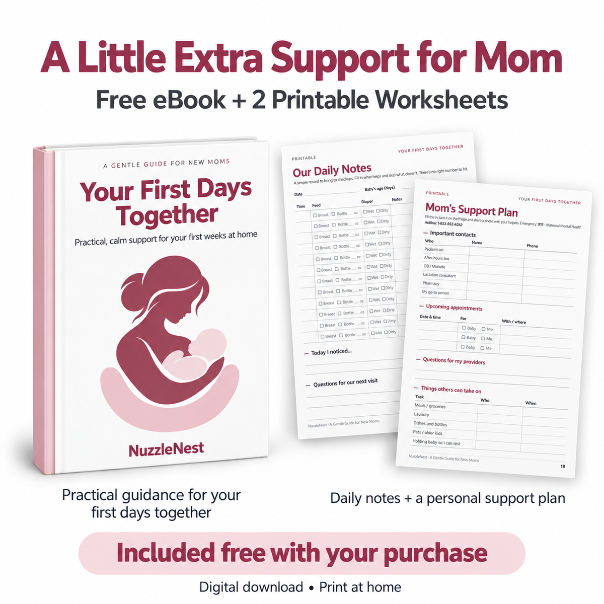 Nursing Pillow for Mom & Baby