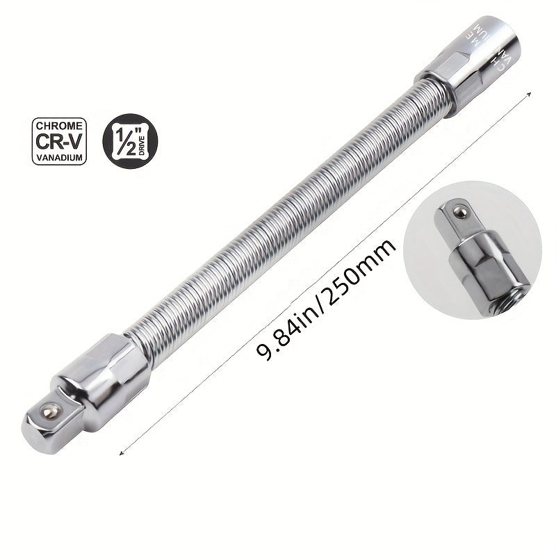 🔧👨‍🔧Flexible Socket Extension Rod, Bendable Wrench Extender for Auto Mechanics