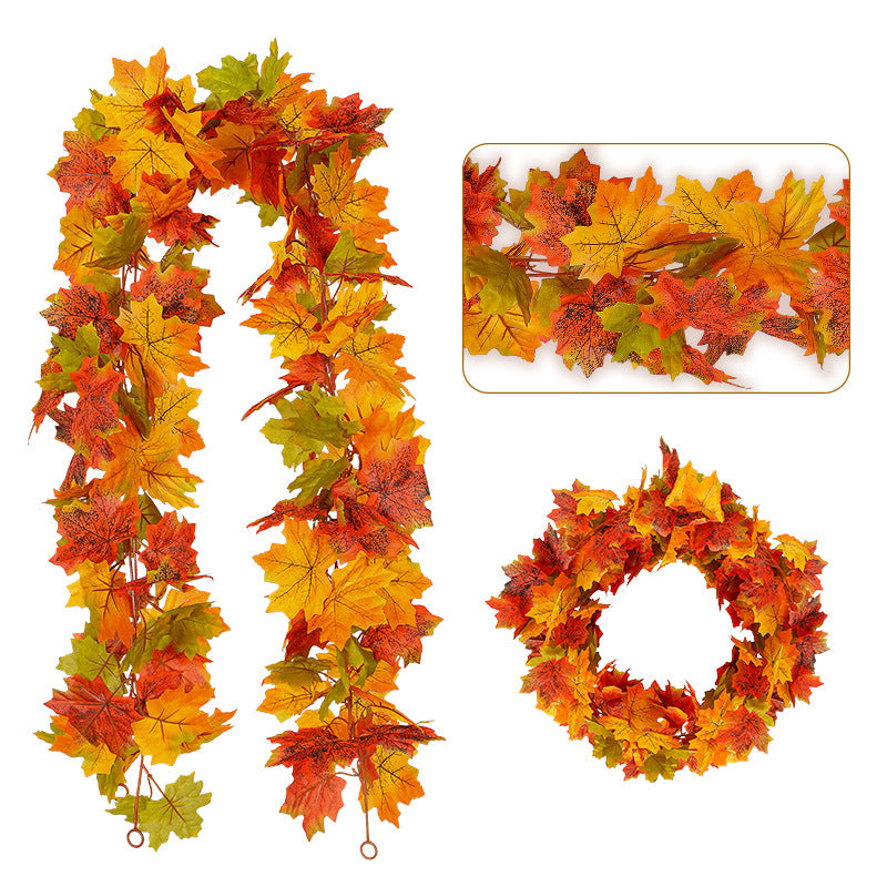 🔥Last Day 60% OFF🍁Lighted Autumn Maple Leaf Garland- Warm LED Fall Mantel, Window & Doorway Decor🍂