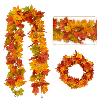 🔥Last Day 60% OFF🍁Lighted Autumn Maple Leaf Garland- Warm LED Fall Mantel, Window & Doorway Decor🍂