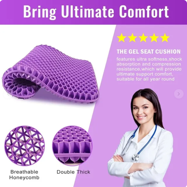 ✨ Ergonomic Silicone Seat Cushion – Relief You Can Feel