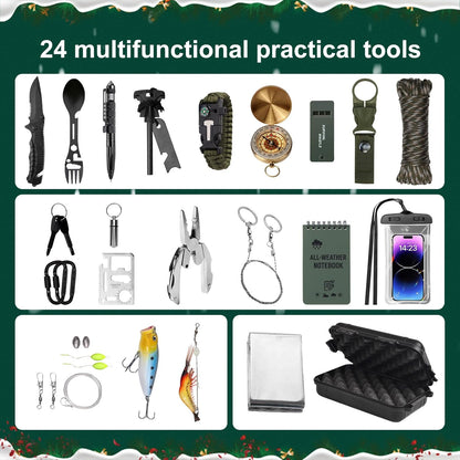 🛠️24-Day Survival Advent Calendar-Emergency Gear Countdown Gift Set🎁