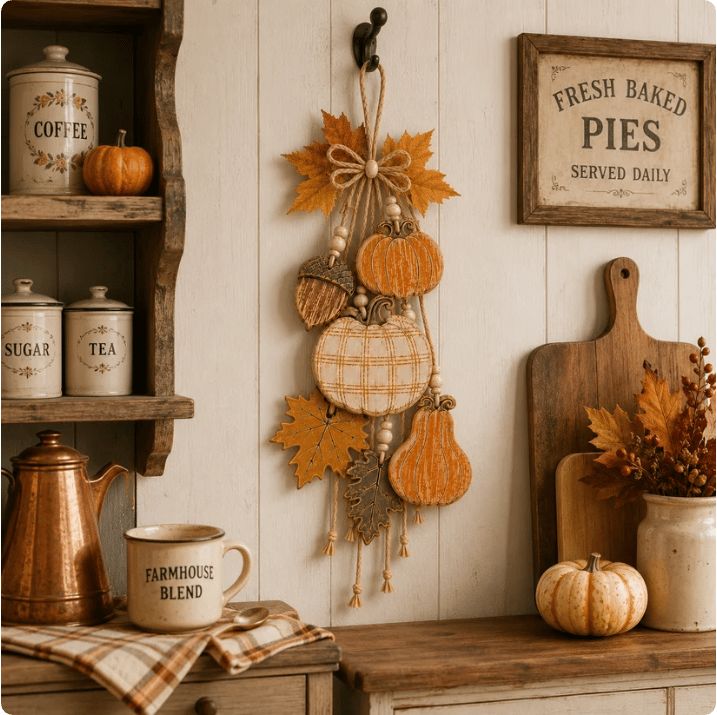 🔥LAST DAY 43% OFF - 🎃Rustic Harvest WoodenDoor Hanger