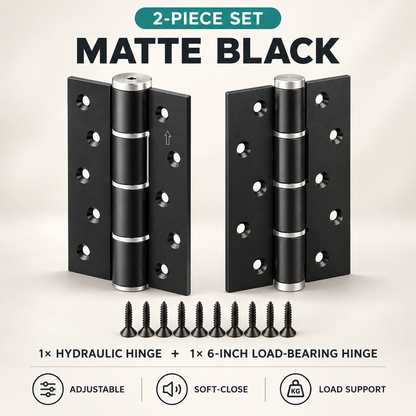 Hydraulic Self-Closing Door Hinge Set – Adjustable Soft Close & 90° Hold-Open