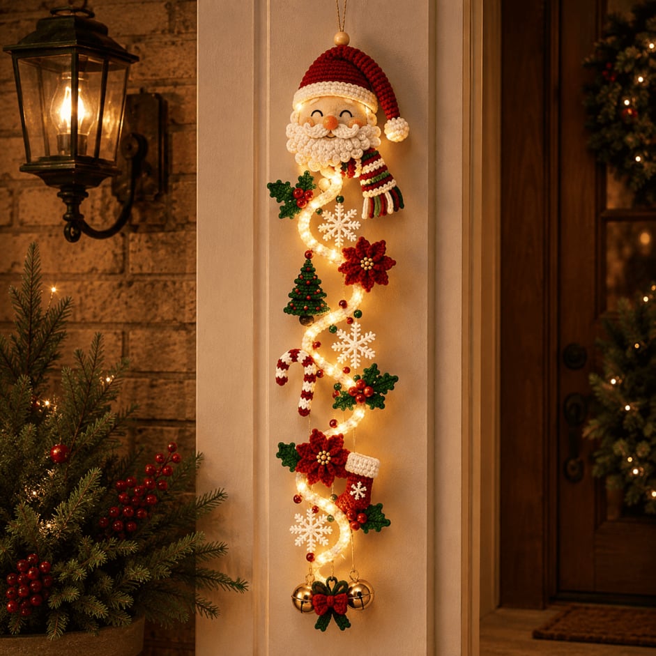 ⏳ Last day! 49% OFF – 🎄✨🎅MerryCascade™ Glowing Christmas Door Hanger
