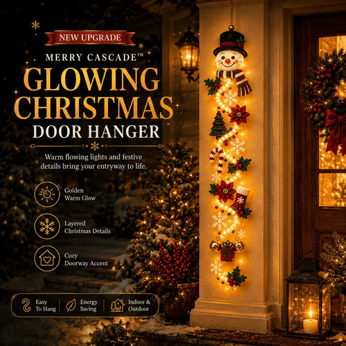 ⏳ Last day! 49% OFF – 🎄✨🎅MerryCascade™ Glowing Christmas Door Hanger