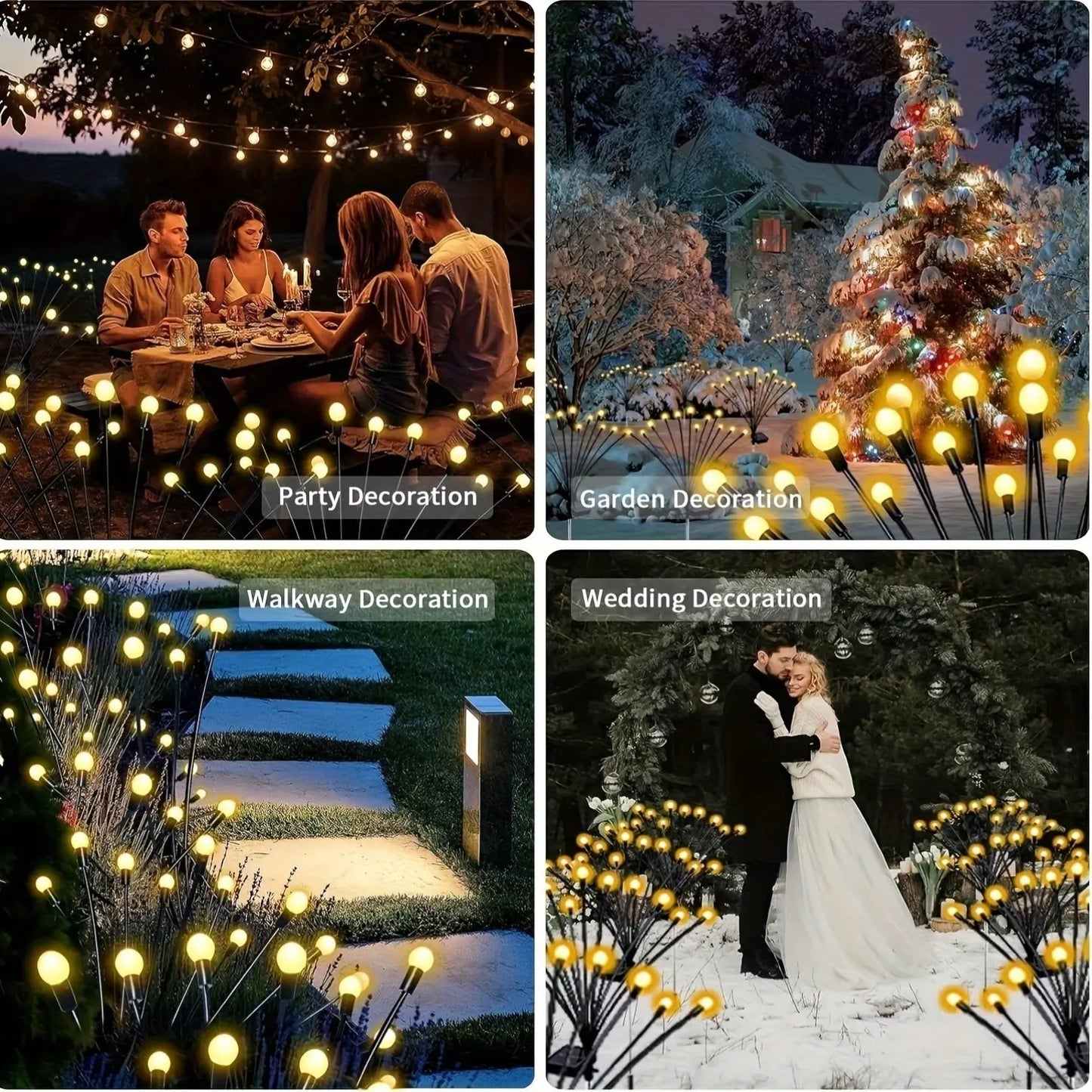 🎃Limited-Time Halloween Sale — 50% OFF-🐝✨8 LED Solar Powered Firefly Light - IPS65 Waterproof