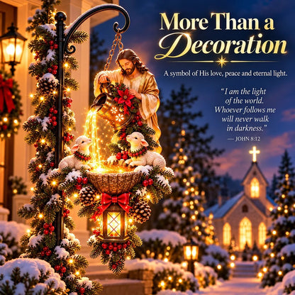 ✝️ Jesus Blessing Lighted Hanging FountainTM – Christian Christmas Garden Decor
