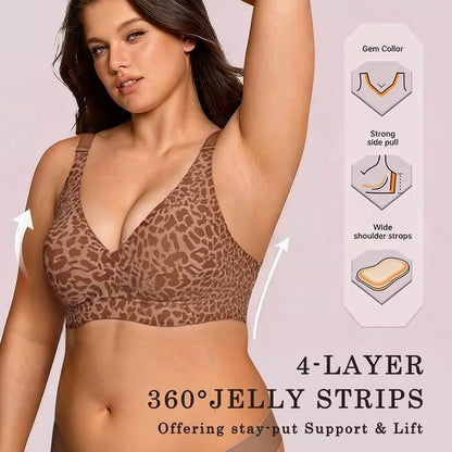 🏆LAST DAY SALE 49% OFF🔥Super Firming Leopard Print Wirefree Bra | Women Wirefree Bras👍No More Sagging Breasts