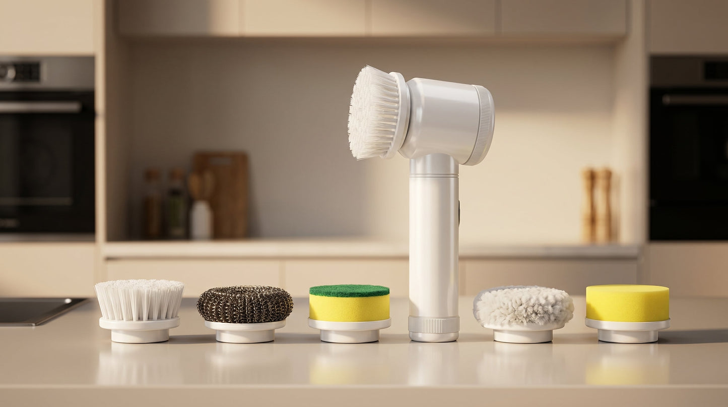 Electric Spin Scrubber — 5-in-1 Cordless Power Cleaner (300 RPM, IPX7 Waterproof)