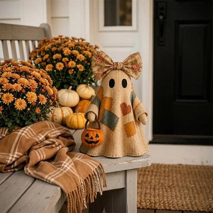 🍂👻 Lighted Vintage Patchwork Ghost