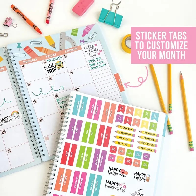 🍎 Undated Teacher Planner 2026–2027 | Weekly & Monthly Classroom Organizer for Lesson Planning, Scheduling & Teacher Productivity