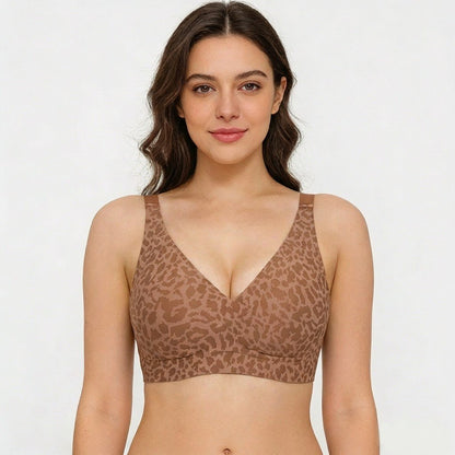 🏆LAST DAY SALE 49% OFF🔥Super Firming Leopard Print Wirefree Bra | Women Wirefree Bras👍No More Sagging Breasts