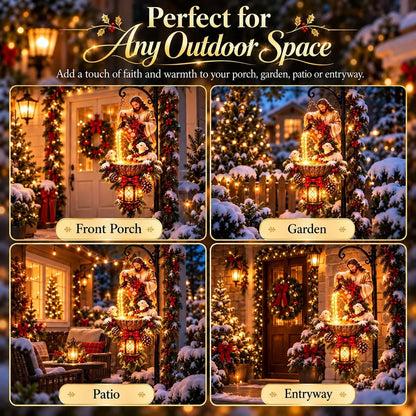 ✝️ Jesus Blessing Lighted Hanging FountainTM – Christian Christmas Garden Decor