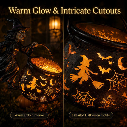 🎃Halloween Witch Cauldron Projection Garden Light – 🧙‍♀️Magical Outdoor Halloween Yard Decoration