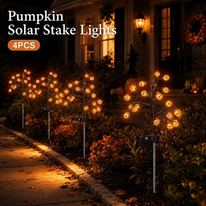 💥 Last Day 49% OFF – 🎃Solar Pumpkin Stake Lights