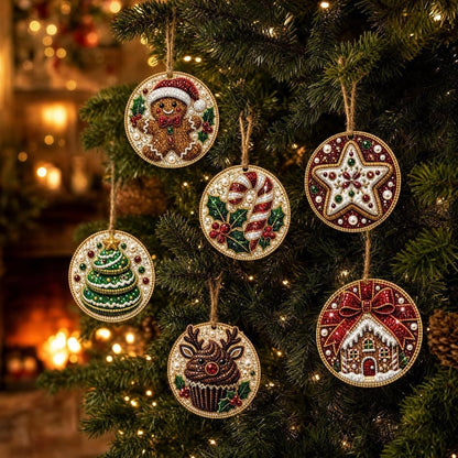 🔥Hot Sale 49% Off🎄Christmas DIY Diamond Painting Ornaments Kit (6-Piece) – Xmas Tree Hanging Craft Decoration
