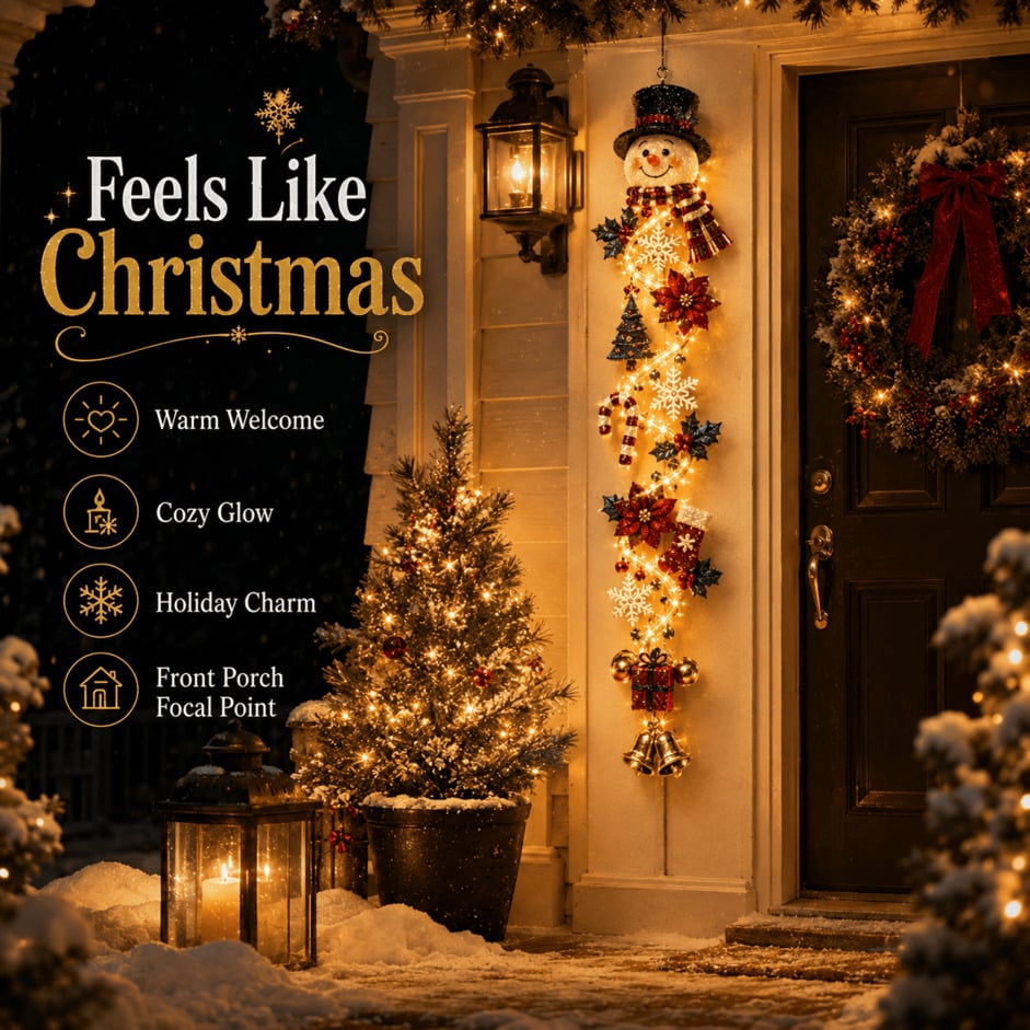 ⏳ Last day! 49% OFF – 🎄✨🎅MerryCascade™ Glowing Christmas Door Hanger