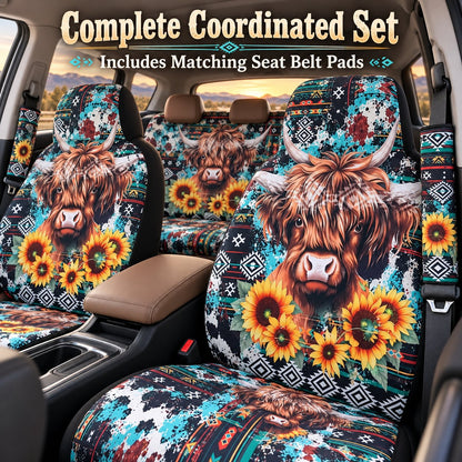 🐂 Highland Cow Western Car Seat Covers