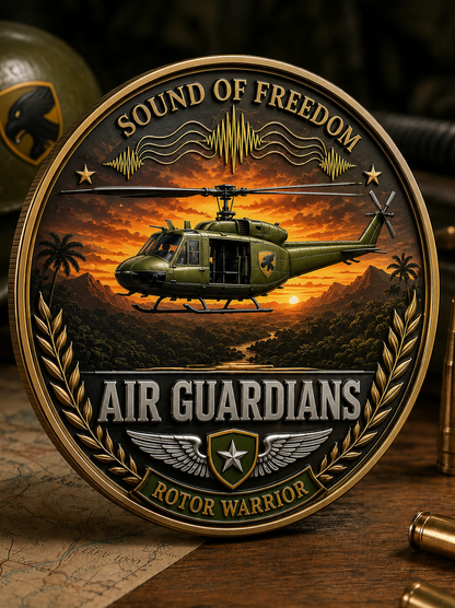Air Cavalry Huey Helicopter Commemorative Metal Medal