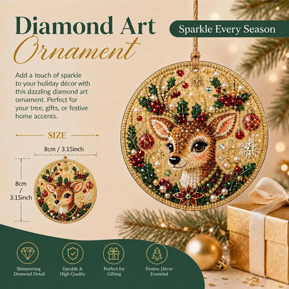 Christmas DIY Diamond Painting Ornaments Kit (12-Piece) – Xmas Tree Hanging Craft Decoration