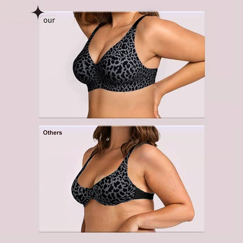 🏆LAST DAY SALE 49% OFF🔥Super Firming Leopard Print Wirefree Bra | Women Wirefree Bras👍No More Sagging Breasts