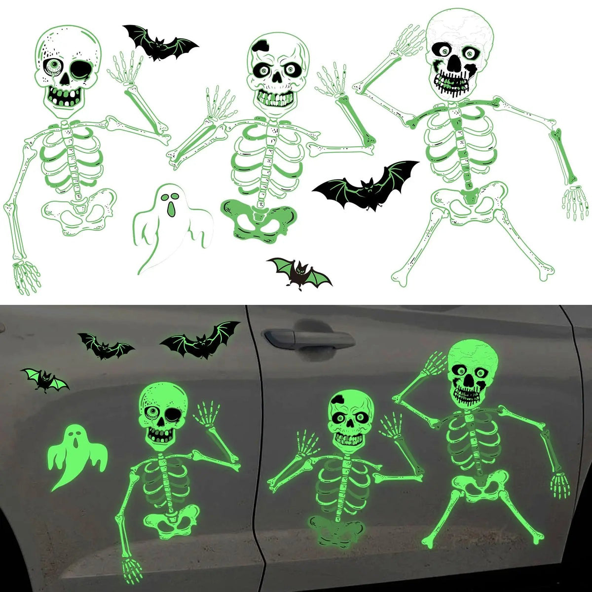 🎃 Luminous Halloween Magnetic Decor Set for Cars & Garage Doors 👻✨