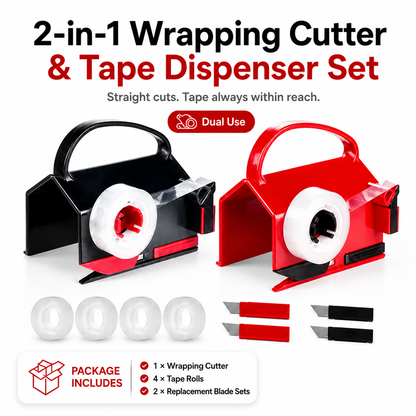 🎁2-in-1 Wrapping Cutter & Tape Dispenser