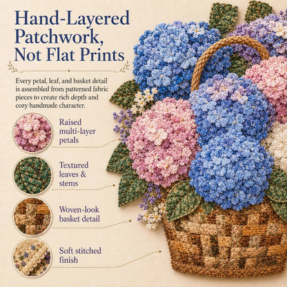 🔥HOT SALE 69% OFF - 🌸Floral Basket Patchwork DIY Kit | 3D Layered Fabric Flower Art Craft for Home Decor & Gifts