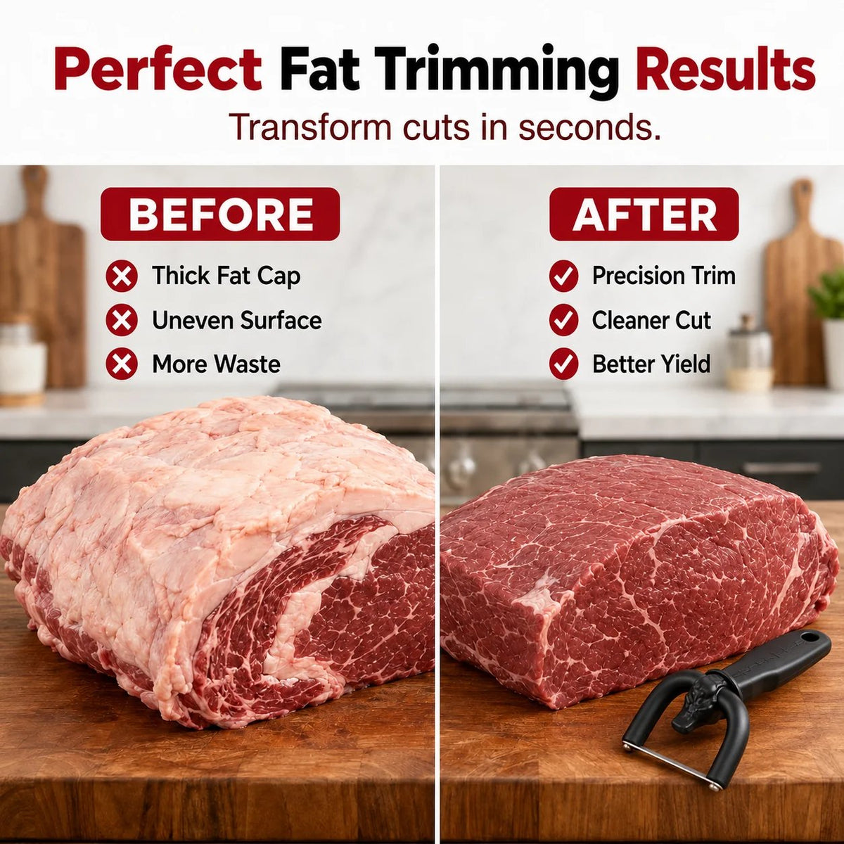 🥩 Handheld Meat Fat Trimmer for Beef & Pork | BBQ Prep